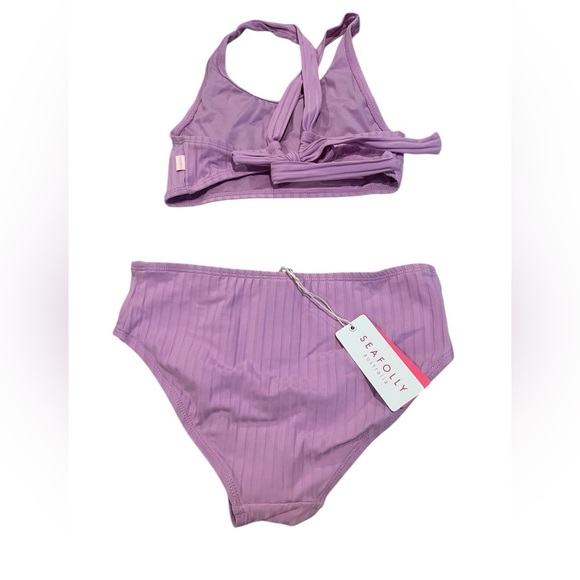 NWT Seafolly Australia Girls Summer Essential Tie Back Bikini in Violet size 14 - Picture 4 of 8